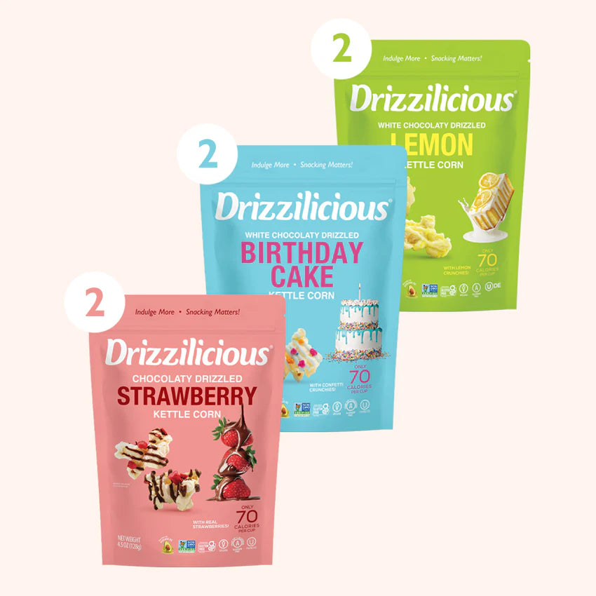Variety Pack 3 Flavor Chocolaty Drizzled Kettle Corn 4.5 oz